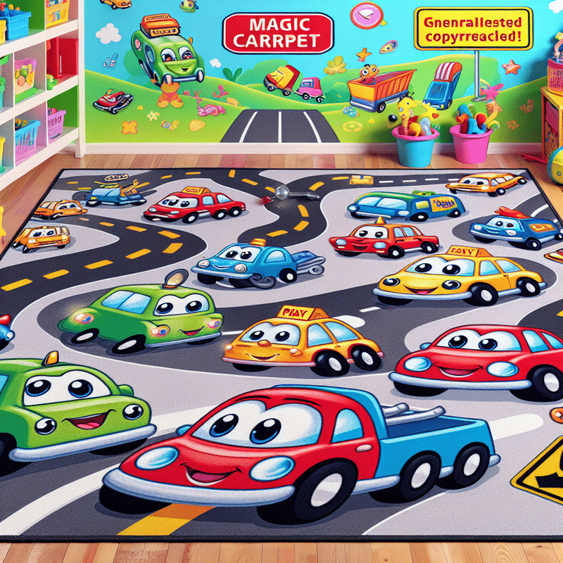 Magia dywanów z Motywem Cars (Auta Disney) dla Najmłodszych